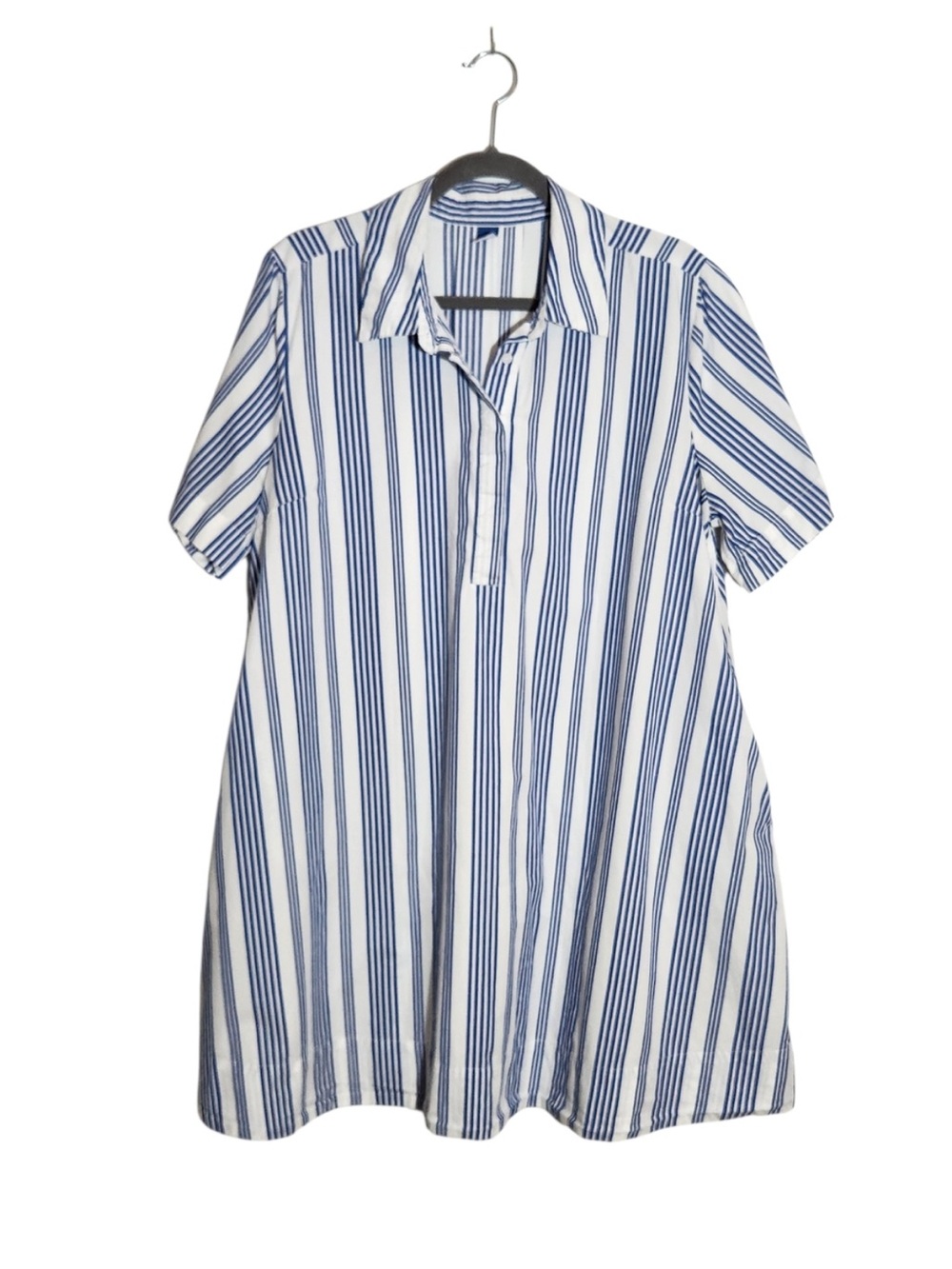 Old Navy Blue and White Stripe Mini Shirt Dress Size Large